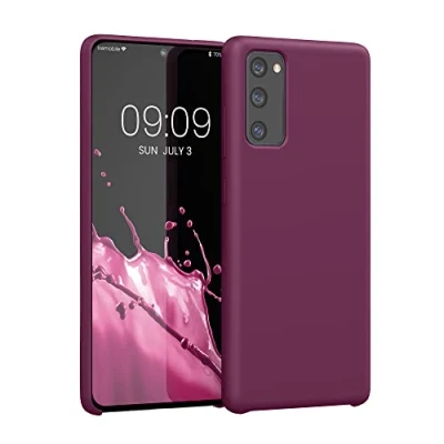 Abbildung von kwmobile Hülle kompatibel mit Samsung Galaxy S20 FE Silikon Handy Case Handyhülle weiche Oberfläche kabelloses Laden Bordeaux Violett