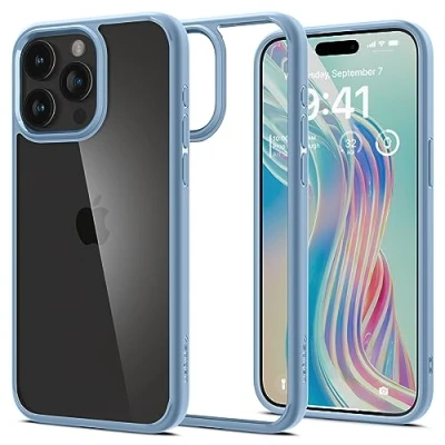 Abbildung von Spigen für iPhone 15 Pro Max Ultra Hybrid Hülle [Anti Yellowing] Case Handyhülle Schutzhülle Cover Transparent Durchsichtig Dünn Slim Sierra Blue
