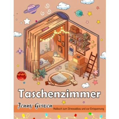 Abbildung von Taschenzimmer malbuch: Malbuch für Erwachsene Bietet Illustrationen zu kleinen, gemütlichen, schönen und friedlichen Räumen zur Entspannung zum Stressabbau