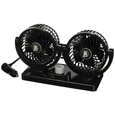 Abbildung von 0 All Ride Auto Ventilator 12V Doppellüfter Anschluss über Zigarettenanzünder im Inkl. 2 Halterungen mit Klebestreifen für das Armaturenbrett Kunststoff Schwarz