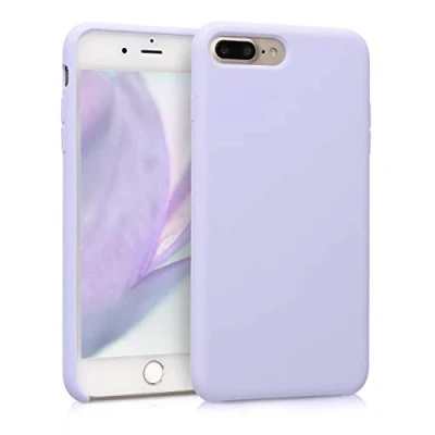 Abbildung von kwmobile Hülle kompatibel mit Apple iPhone 7 Plus/iPhone 8 Plus Silikon Handy Case Handyhülle weiche Oberfläche kabelloses Laden Pastell Lavendel