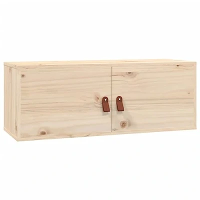 Abbildung von vidaXL Wandschrank, Hängeschrank mit viel Stauraum, Schwebeschrank für Wohnzimmer, TV Schrank Wohnzimmerschrank Holzschrank, Massivholz Kiefer
