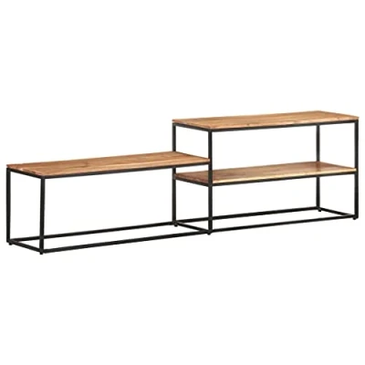 Abbildung von vidaXL Akazienholz Massiv TV Schrank Industriestil Lowboard Sideboard Fernsehschrank Fernsehtisch Möbel Board Tisch HiFi 180x30x50cm