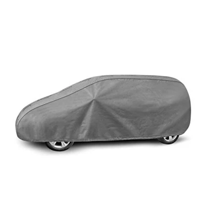 Abbildung von Autoabdeckung Wasserfest &amp; Extrastark Atmungsaktive Autoplane Abdeckplane gegen Regen Schnee Wind UV Strahlung Laub und Anderen Schmutz Autogarage Grau, L Mini Van L: 410 450 cm/H: 130 140 cm