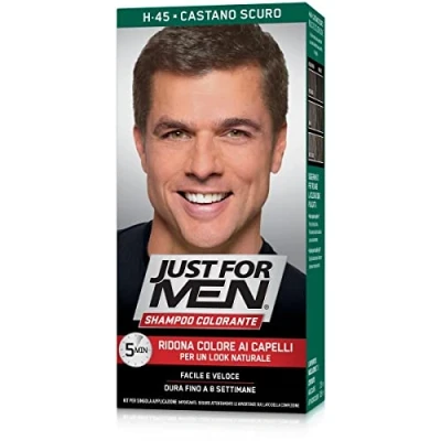 Abbildung von Just For Men Farbstoff aus Gel, halbpermanent, für Herren, natürlicher Look, ohne Ammoniak, dunkelbraun