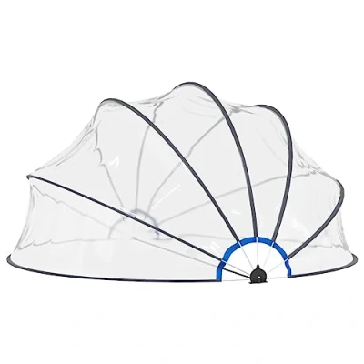 Abbildung von vidaXL Pooldach Pool Schwimmbad Schwimmbecken Überdachung Poolabdeckung Dach Schwimmbadabdeckung Poolüberdachung Rund 440x220cm Transparent