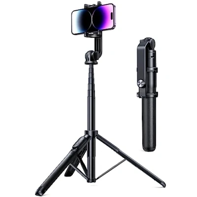 Abbildung von UGREEN 150cm Selfie Stick Stativ, Bluetooth Handy Aluminium rutschfeste Dreibeine für Selfie, Videoblogs, Live Streaming Kompatibel mit iPhone 16/15/14/13/12 Pro Max, Galaxy Smartphones