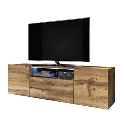 Abbildung von Selsey TV Lowboard BROS matte Holzoptik Wotan Eiche mit LED Beleuchtung, stehend, modern, 137 cm