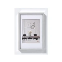 Abbildung von walther design Bilderrahmen silber 20 x 30 cm mit Passepartout, Steel Style Kunststoffrahmen ES030S