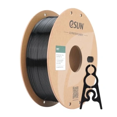 Abbildung von eSUN PET Filament 1.75mm, hohe Zähigkeit Filament, 1KG Spule (2.2 LBS) 3D Druck für Drucker (Schwarz, 1KG)