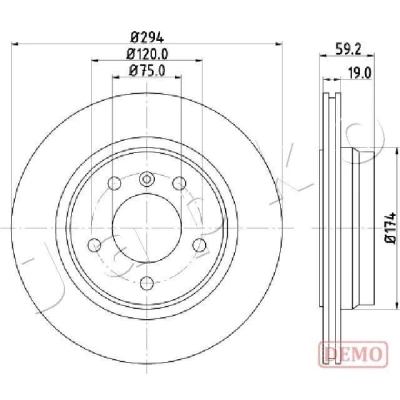 Abbildung von JAPKO 610109C Bremsscheibe 294 19 5 Belüftet lackiert BMW: 3 Limousine, Coupe, Touring