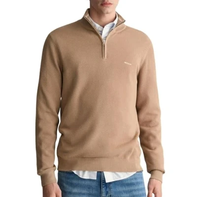 Abbildung von GANT HALF ZIP Strickpullover, Herren, Größe: XL, Dark khaki