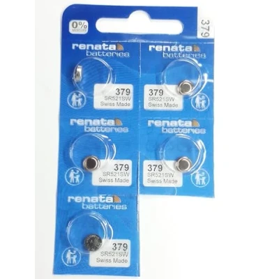 Abbildung von Uhrenbatterie Renata Swiss Made 379 oder SR521SW OR AG0 1.5V (5 x SR 521 SW)