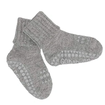 Abbildung von BABYGO Unisex Baby antislip alpaca sokken grijs melange, 6 12 GoBabyGo rutschfeste Alpaka Socken Grau Melange 12M, grey Monate EU