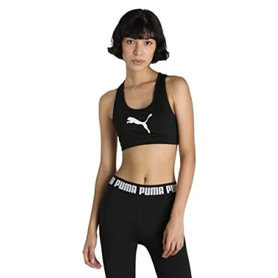 Abbildung von PUMA Damen Mid Impact 4keeps Graphic Bra Pm Sport BH, Schwarz weiße Katze, S