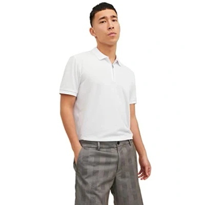 Abbildung von Jack &amp; Jones Premium KURZÄRMELIGES Poloshirt, Herren, Größe: Large, Bright white