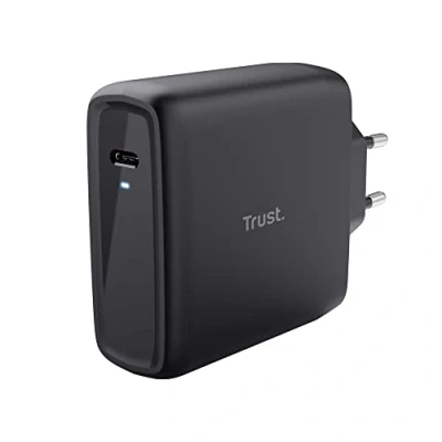 Abbildung von Trust Maxo USB C Ladegerät 100W, 75% Recycelten Materialien, Schnellladegerät Stecker mit Ladekabel 2m, Netzteil für iPhone, iPad, Samsung Galaxy, Steam Deck, Smartphones, Tablets, Laptops