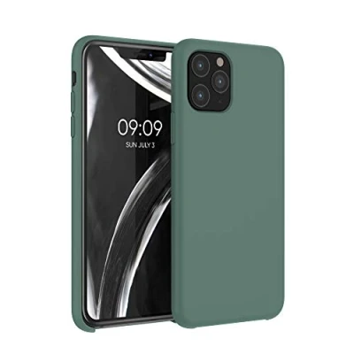 Abbildung von kwmobile Hülle kompatibel mit Apple iPhone 11 Pro Silikon Handy Case Handyhülle weiche Oberfläche kabelloses Laden Tannengrün