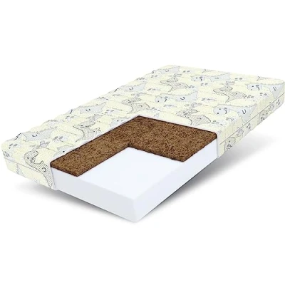 Abbildung von FDM Calm Matratze 60x120 cm Kaltschaum Kindermatratze Höhe 10 Härtegrad H3 H4 Öko Tex Allergikergeeignet Bezug Waschbar Kokosfaser Einlage Matratzenbezug Dino
