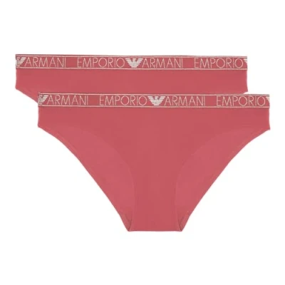 Abbildung von Emporio Armani Damen Unterwäsche Slip Brief Stretch Cotton 2er Pack, Farbe:Rosa, Artikel: 05373 Oleander, Größe:S