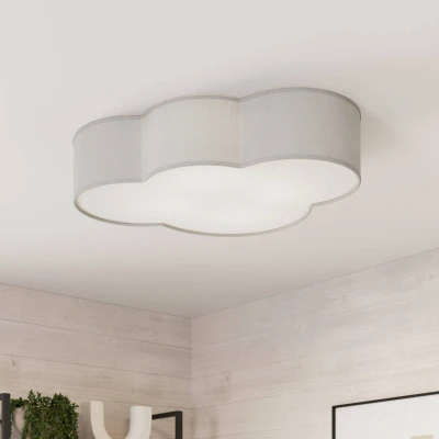 Abbildung von Deckenleuchte Cloud aus Textil, Länge 62 cm, grau