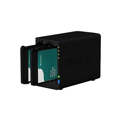 Abbildung von Synology DS224+ 6 GB NAS 16 TB (2 x 8 TB) HAT3300, montiert und getestet mit SE DSM installiert