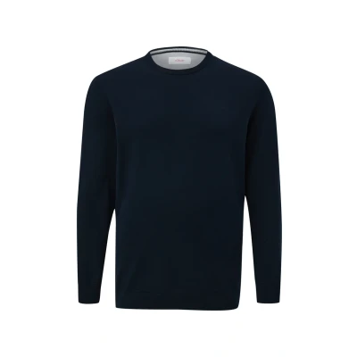 Abbildung von s.Oliver MIT LOGO Stickerei Strickpullover, Herren, Größe: 4XL, Navy