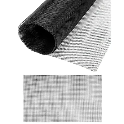 Abbildung von QWORK® 2 Stücke Fenster Fliegengitter, Fliegennetz aus Glasfaser, 120 x 250 cm, hält die Frischluftzirkulation, schwarz, 18 Mesh