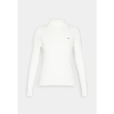 Abbildung von GANT Cable Turtleneck Strickpullover, Damen, Größe: Medium, Eggshell