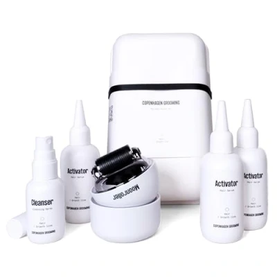 Abbildung von Copenhagen Grooming Haarwachstum Beschleunigen Set für Männer mit Haar Wachstum Serum, Dermaroller Hair growth &amp; Derma Roller Reiniger Verlangsamt Haarausfall (150 Tage Vorrat)
