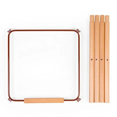 Abbildung von Childhome, Extra langes Beinset für Baby Hochstuhl Evolu 2, die Höhe von 90cm einer Kücheninsel oder Küchenbar, Fußstütze, Buchenholz, einfach zu montieren, Farbe Terracotta