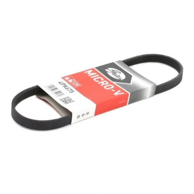 Abbildung von GATES Micro V 4PK675 Keilrippenriemen 675 4 Polyester, EPDM (Ethylen Propylen Dien Kautschuk) FIAT: Panda I Schrägheck, Punto II Schrägheck