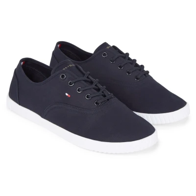 Abbildung von Tommy Hilfiger CANVAS LACE UP Sneaker in schmaler Form, Freizeitschuh, Halbschuh, Schnürschuh
