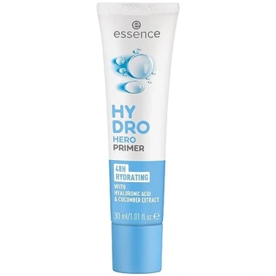 Abbildung von essence HYDRO HERO PRIMER, Grundierung, weiss, pflegend, langanhaltend, grundierend, erfrischend, glättend, natürlich, vegan, ölfrei, entspricht unserem CLEAN BEAUTY Standard (30ml)