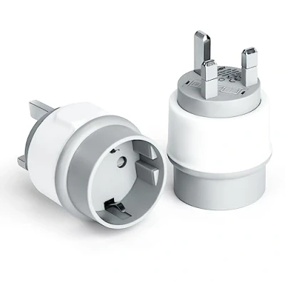 Abbildung von GUNGY Reiseadapter UK Adapter England Deutschland Stecker Steckdosenadapter Schuko EU zu Steckdose Typ G für Irland Schottland Weiß 2 Stück
