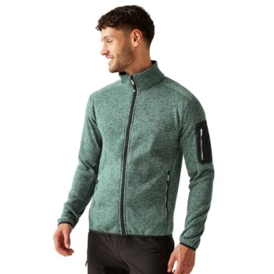 Abbildung von Herren Fleecejacke hoher Kragen. Reißverschlusstaschen Newhill. grün