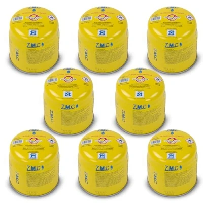 Abbildung von Z.M.C 8X Butan Gaskartuschen 190g Typ C200 EN417, Gas Kartuschen mit Sicherheitsventil, Stechkartusche Gaskartusche ideal für Gasbrenner, Campingkocher, Abflämmgerät, Lötbrenner, Gaskocher