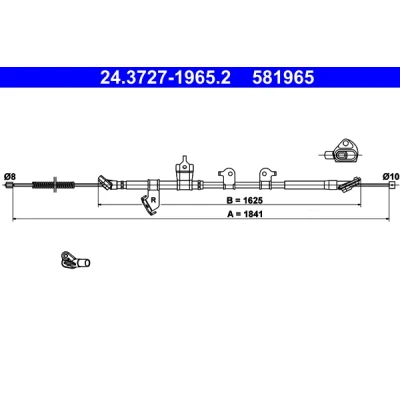 Abbildung von ATE 24.3727 1965.2 Handbremsseil 1841 TOYOTA: RAV4 III SUV, IV SUV