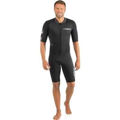 Abbildung von Cressi Endurance Man Shorty Wetsuit 3mm Neopren Für Männer Taucher Und Schnorchler, Schwarz/Grau