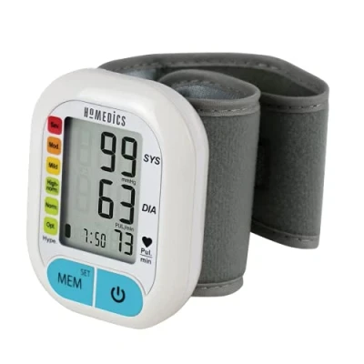 Abbildung von HoMedics Handgelenk Blutdruckmessgerät für digitale Blutdruckmessung und Pulsfrequenzmessung/Herzfrequenzmessung, Enthält ein großes Display mit 60 Speichern &amp; Warnfunktion