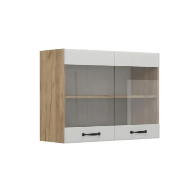 Abbildung von Vicco Küchenglashängeschrank R Line, Weiß Landhaus, 80 cm
