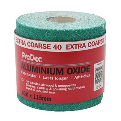 Abbildung von ProDec Schleifpapier, Körnung 40, extragrob, Aluminiumoxid, 10 m x 115 mm, grün, Rolle