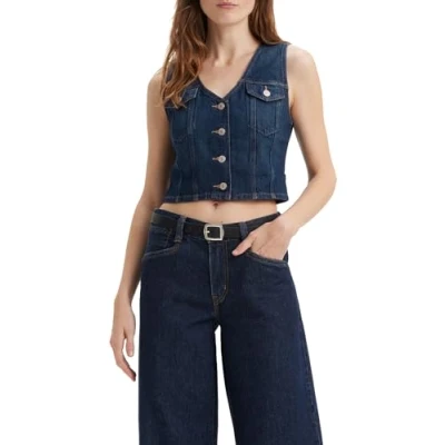 Abbildung von Levi&#039;s Bella Corset Weste, Damen, Größe: Medium, Dark side scrape