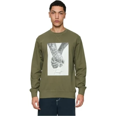 Abbildung von Mister Tee Trust 2.0 Crewneck Sweatshirt, Herren, Größe: Medium, Olive