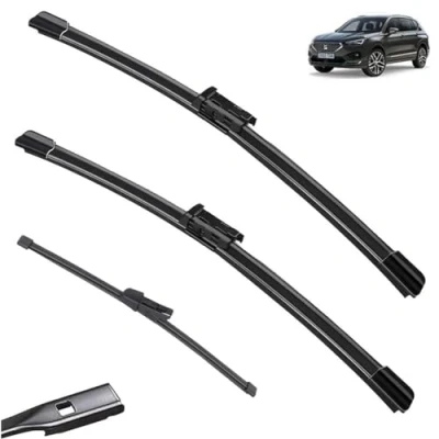 Abbildung von Regenwischer Wischerblätter for vorne und hinten, kompatibel mit SEAT Tarraco KN2 2018 2019 2020 2021 2022 2023, Windschutzscheibe, Fenster, Bürsten, Autozubehör, Allwetter Wischer