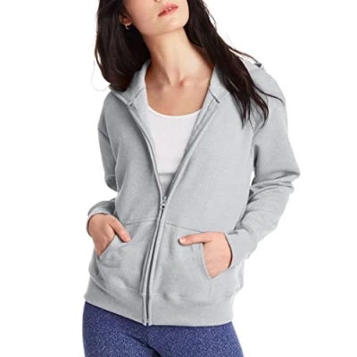 Abbildung von Hanes Damen EcoSmart Full Zip Hoodie Sweatshirt, Leichter Stahl, Medium