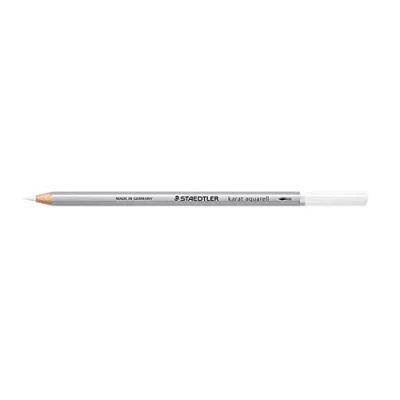 Abbildung von STAEDTLER aquarell Buntstifte karat aquarell, weiß, wasservermalbare, weiche und farbintensive Mine, für unterschiedliche Trocken Nasstechniken, 6 Aquarellstifte im Kartonetui, 125 0