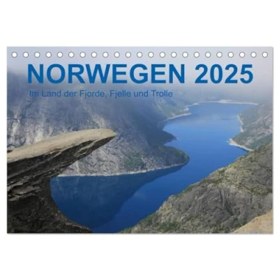 Abbildung von Norwegen 2025 Im Land der Fjorde, Fjelle und Trolle (Tischkalender DIN A5 quer), CALVENDO Monatskalender