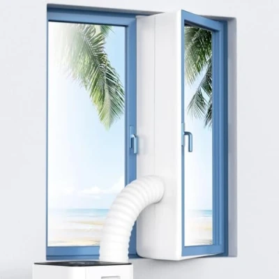 Abbildung von Klimaanlage Fensterabdichtung,Fensterabdichtung für Mobile Klimageräte,400CM Wasserdichter Hot Air Stop Wäschetrockner, Ablufttrockner