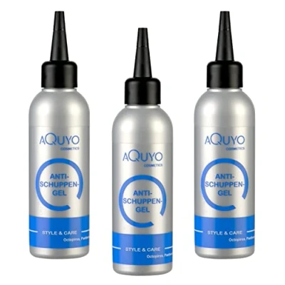 Abbildung von Anti Schuppen Gel für trockene und juckende Kopfhaut (3x 100ml) Kopfhautpflege bei Schuppenflechte (Psoriasis), Ekzem Juckreiz Serum mit Octopirox, Panthenol &amp; Kamille